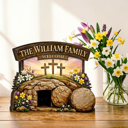 He Is Risen - Personalized Wooden Block