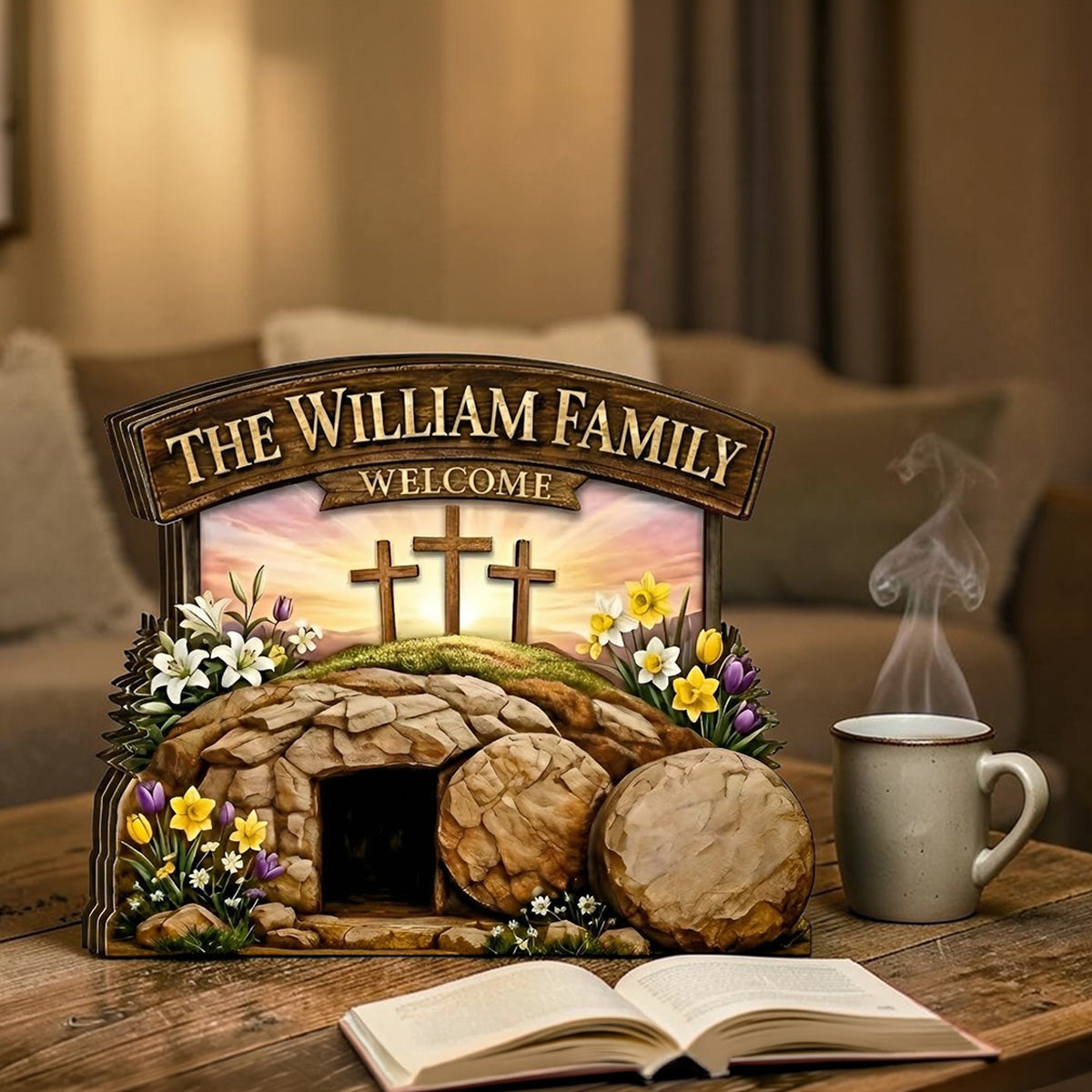 He Is Risen - Personalized Wooden Block