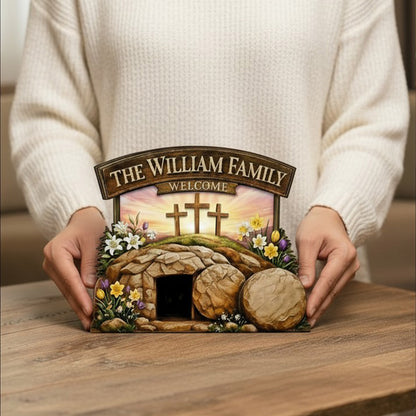 He Is Risen - Personalized Wooden Block