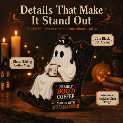 Freshly Boo’d Coffee Ghost Rocking Chair Decor