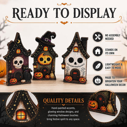 Halloween Haunted House Trio Tabletop Decor
