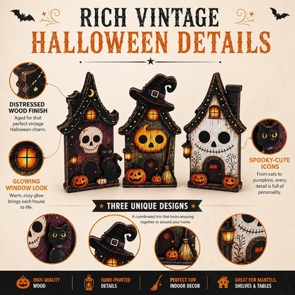 Halloween Haunted House Trio Tabletop Decor
