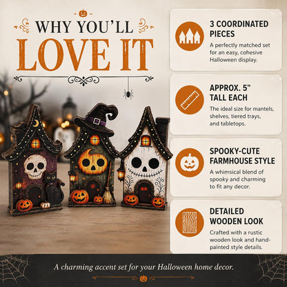 Halloween Haunted House Trio Tabletop Decor