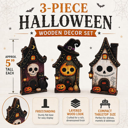 Halloween Haunted House Trio Tabletop Decor