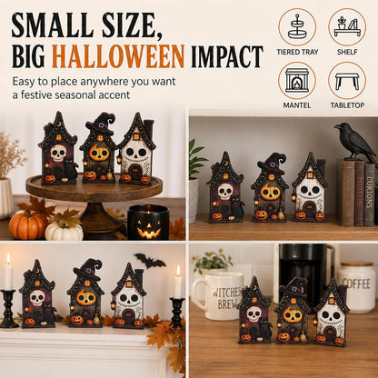 Halloween Haunted House Trio Tabletop Decor