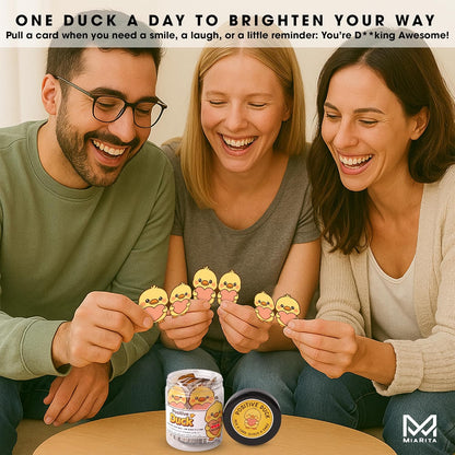 Positive Duck Jar – 60 Funny Emotional Uplifting Support Affirmation Cards, White Elephant Gift for Women Men, Stress Relief Gifts, Duck Gifts, Cards to Reduce Anxiety & Increase Relaxation