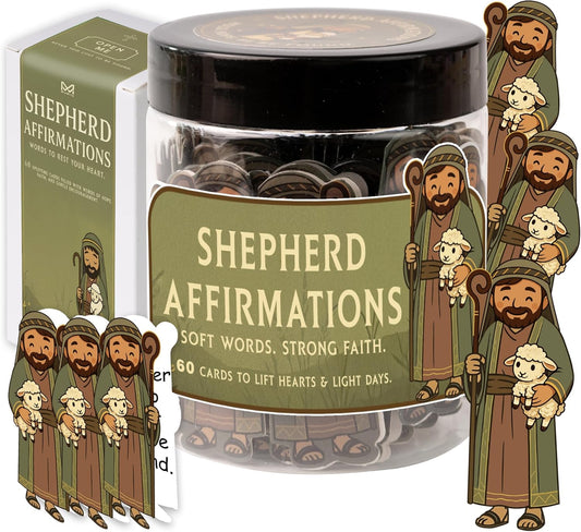 Positive Shepherd Affirmations Jar- Faith & Encouragement Notes, Christian Gifts for Men & Women, Pastor Appreciation Gifts for Men, Pastor Wife Appreciation Gift