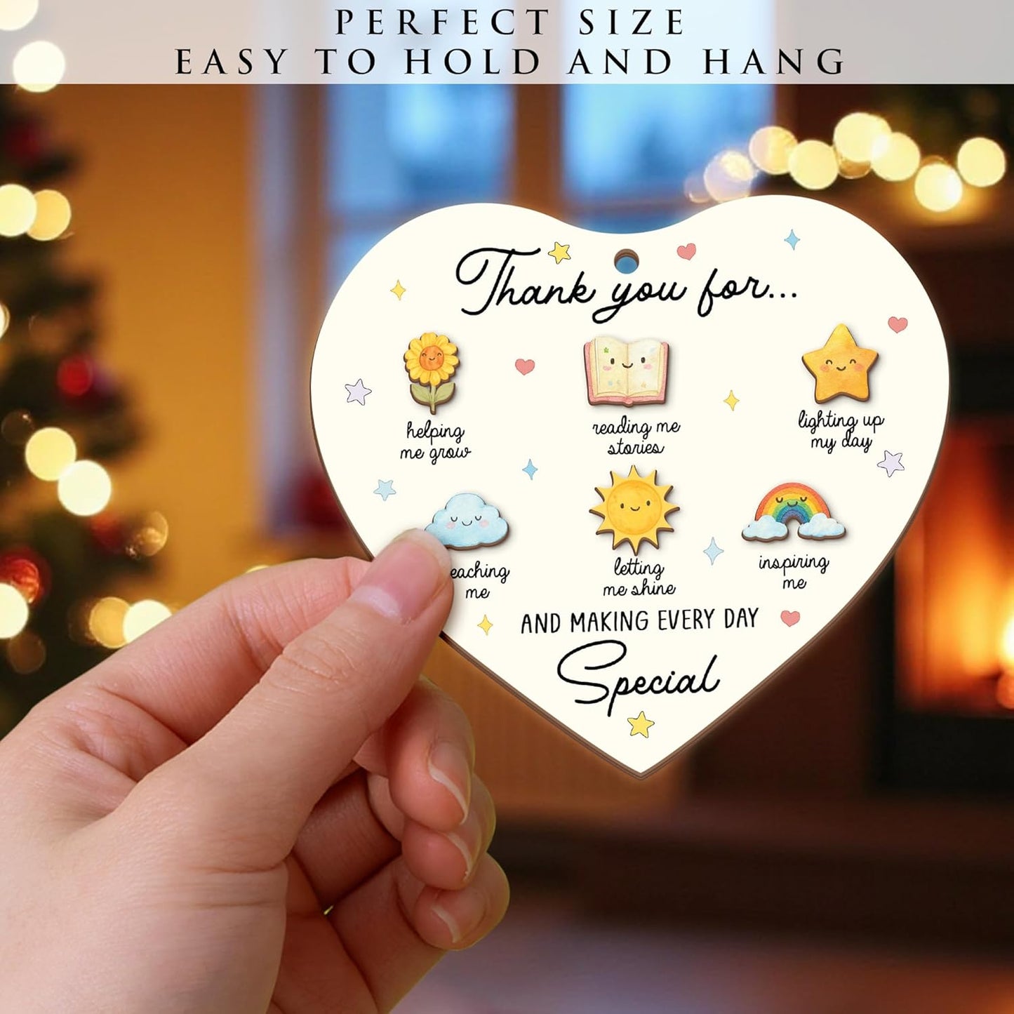 Heart Shaped Thank You Teacher Ornament 2025 – Christmas Appreciation Gift 2025 from Students for Teacher