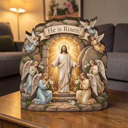 He Is Risen - Wooden Block