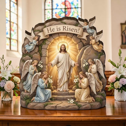 He Is Risen - Wooden Block