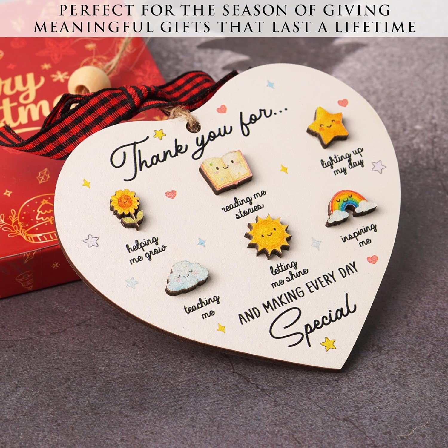Heart Shaped Thank You Teacher Ornament 2025 – Christmas Appreciation Gift 2025 from Students for Teacher