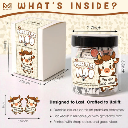 Positive Cow Gifts for Women Cow Lovers - Daily Affirmation Cards for Men Coworkers, Cute Friend Birthday Gifts for Women Teacher, Trendy Stuff Teenage Girl Gift for Christmas, Easter