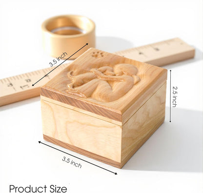 Hand-Carved Wooden Friendship Keepsake Box, Sculpted Hand-Painted Keepsake Box Forever True, Forever Friends, Holds Jewelry and Treasures (- KL Mother & Dog Box)