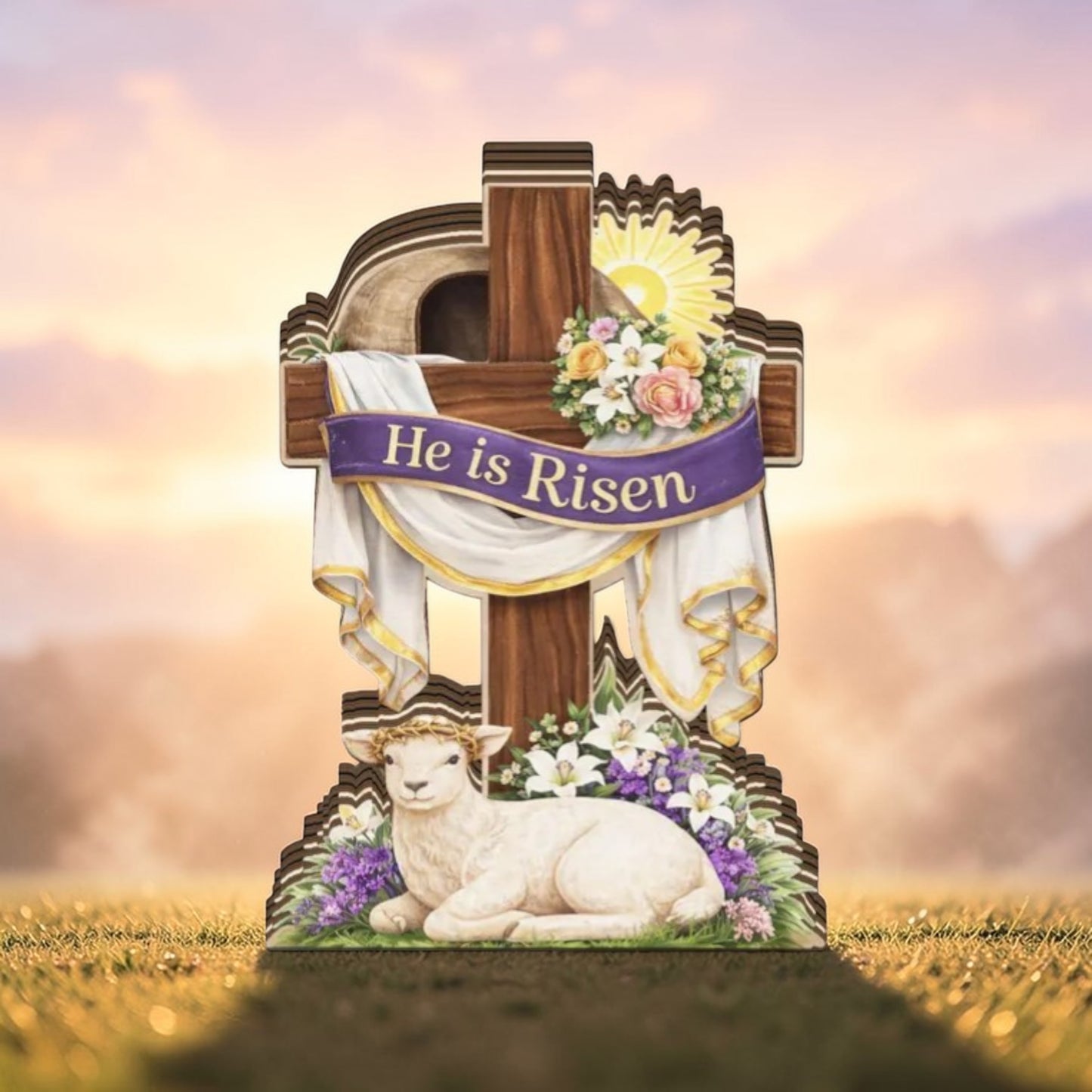 He Is Risen - Wooden Block