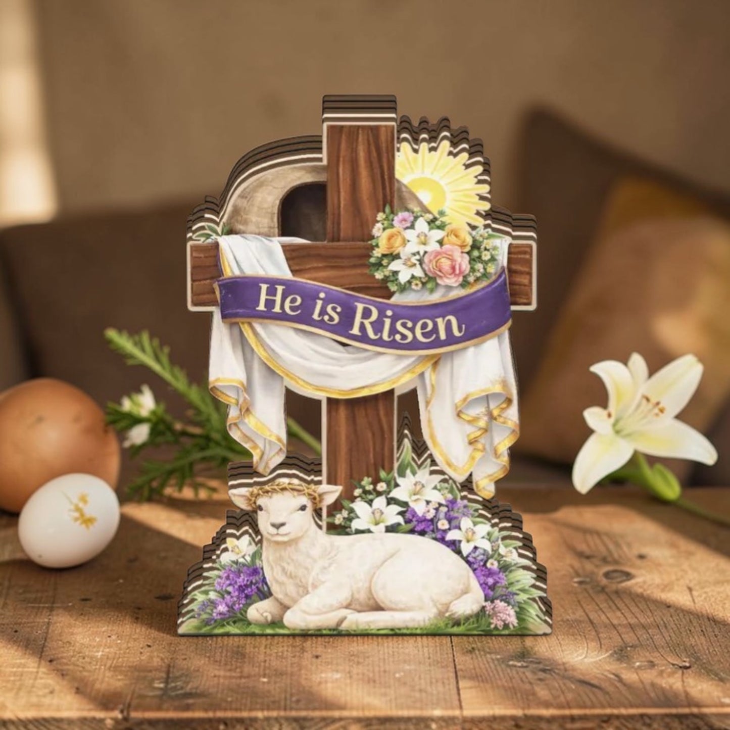 He Is Risen - Wooden Block