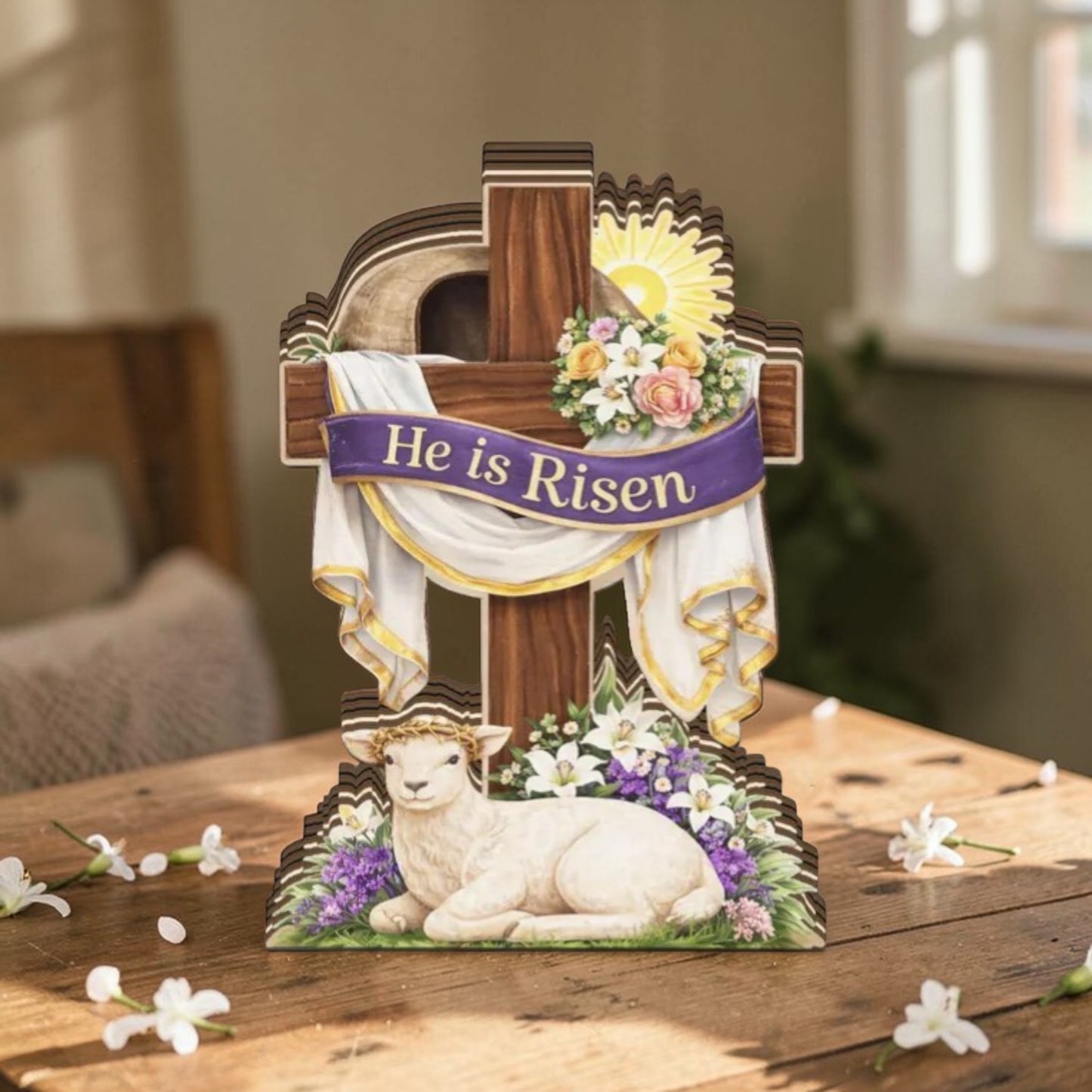 He Is Risen - Wooden Block