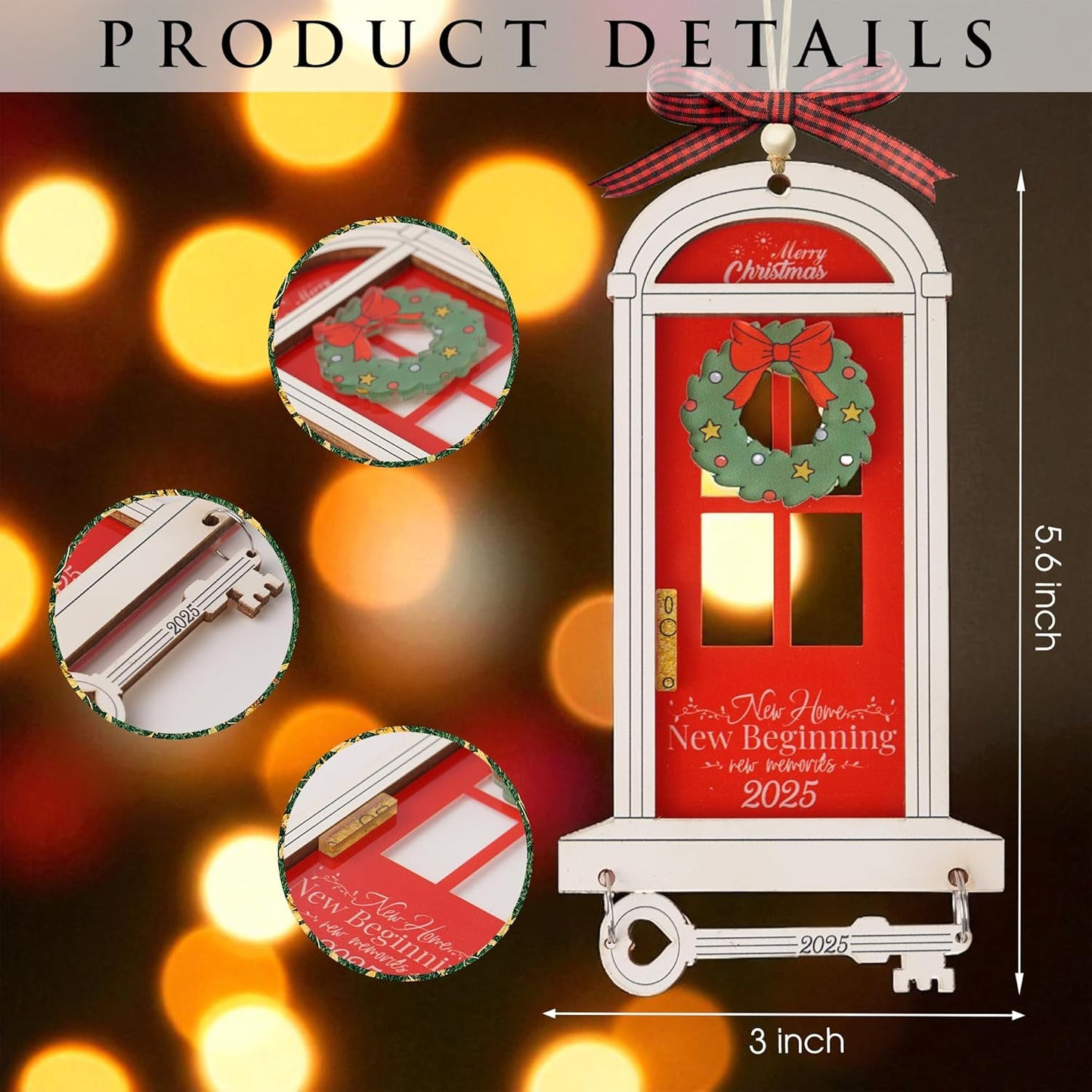 New Home Ornament 2025 – Our First Home Ornament, New House 1St Christmas 2 Layers Ornaments, First Christmas in Our New Home 2025,Housewarming Gifts, Xmas Tree Hanging Newlywed Ornaments