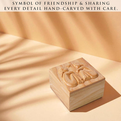 Hand-Carved Wooden Friendship Keepsake Box, Sculpted Hand-Painted Keepsake Box Forever True, Forever Friends, Holds Jewelry and Treasures, Carving of Best Friends or Sisters, Soul Sister Gift, Bestie Birthday Gifts for Women