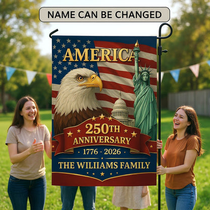 Anniversary Of Freedom - Personalized Garden Flag