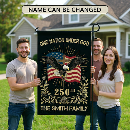 One Nation Under God - Personalized Garden Flag