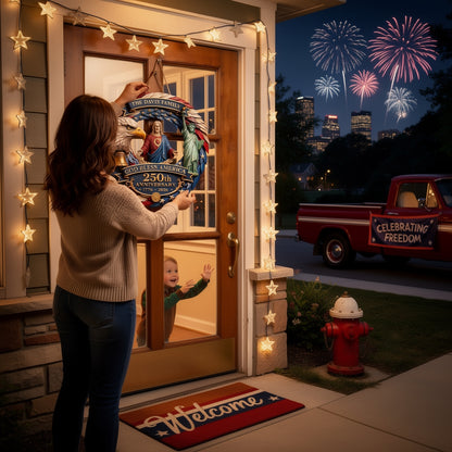 God Bless America - Personalized Door Sign