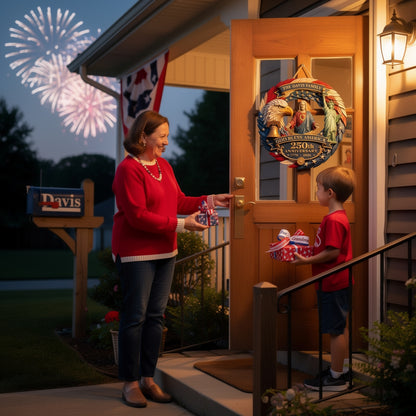 God Bless America - Personalized Door Sign