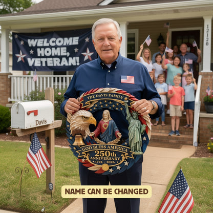 God Bless America - Personalized Door Sign