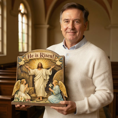 He Is Risen - Wooden Block