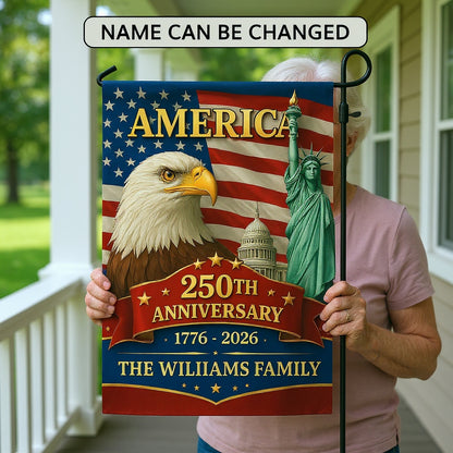 Anniversary Of Freedom - Personalized Garden Flag