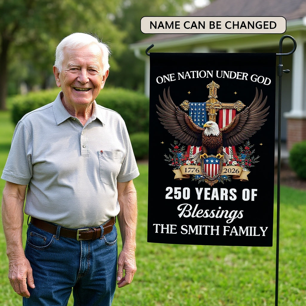 Blessings One Nation Under God - Personalized Garden Flag