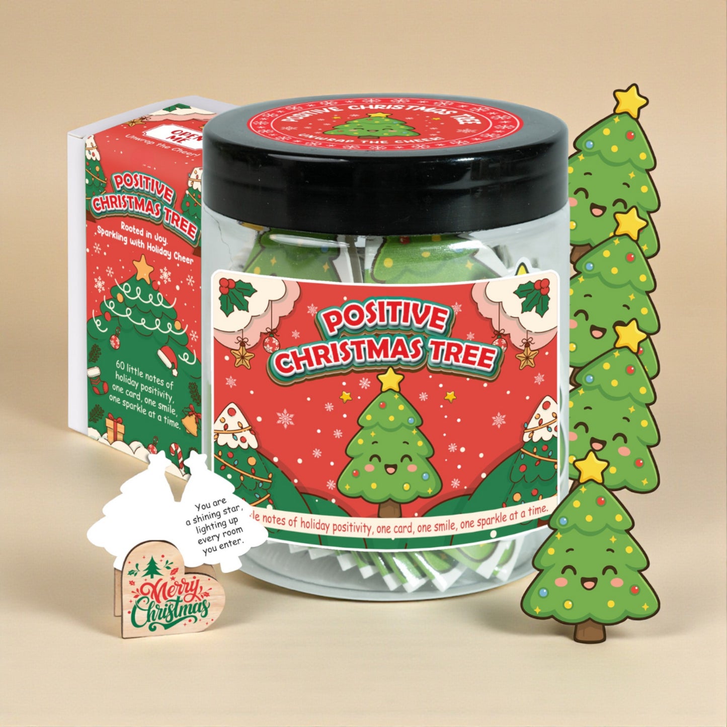 Positive Christmas Tree Jar