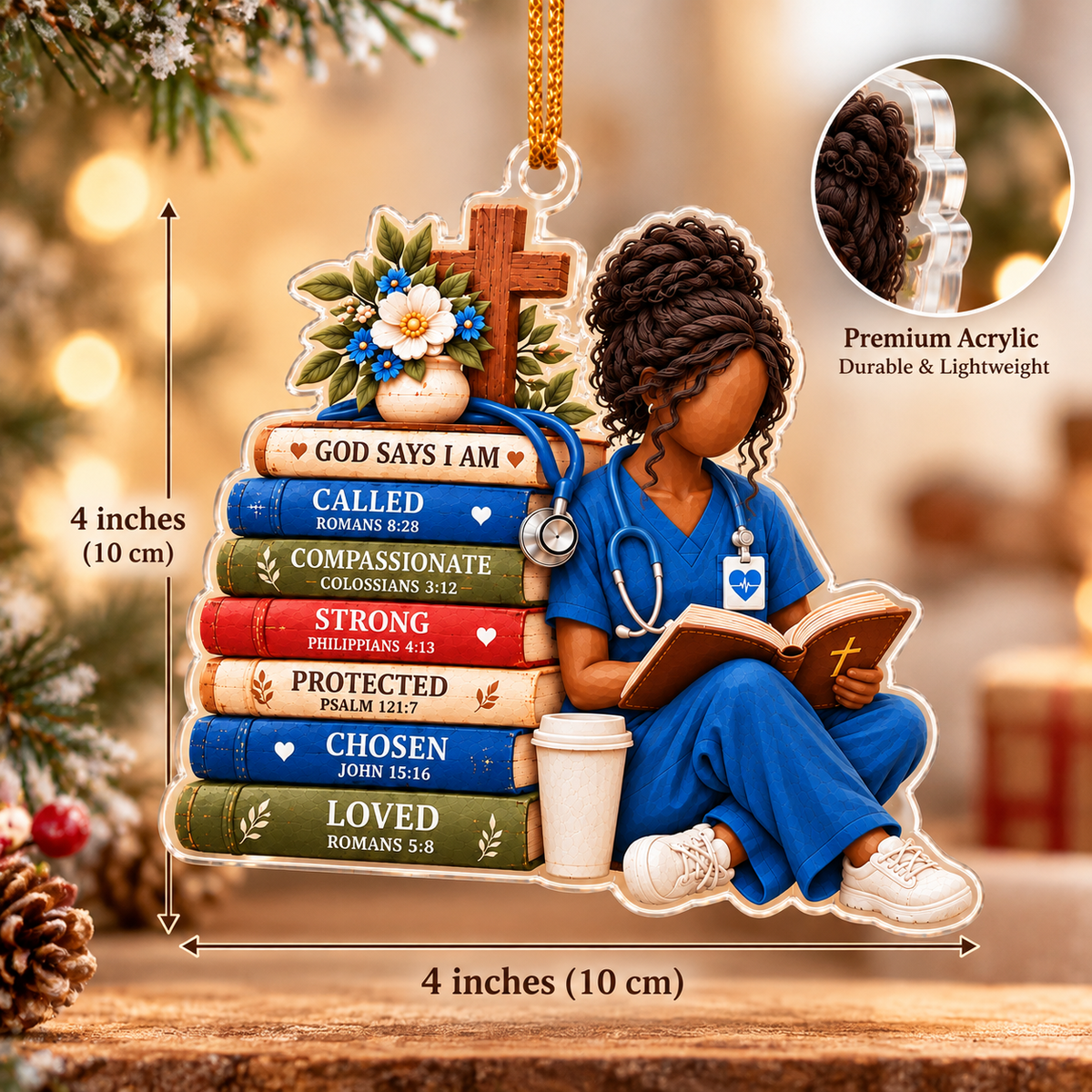 God Says I Am Nurse Ornament – Christian Faith Christmas Gift for Nurses