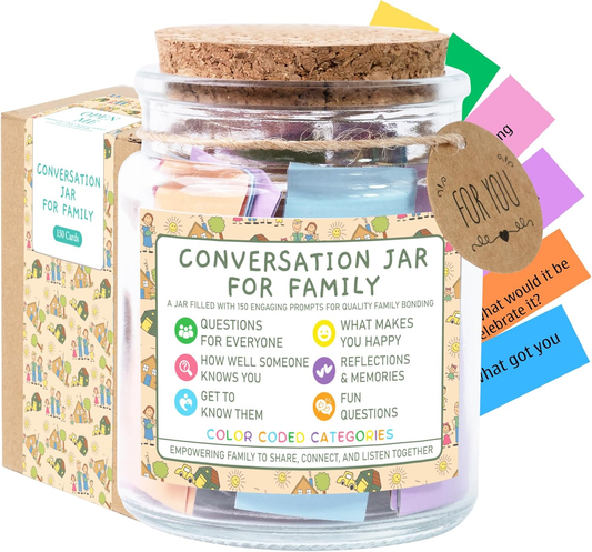 Family Conversation Cards in Jar