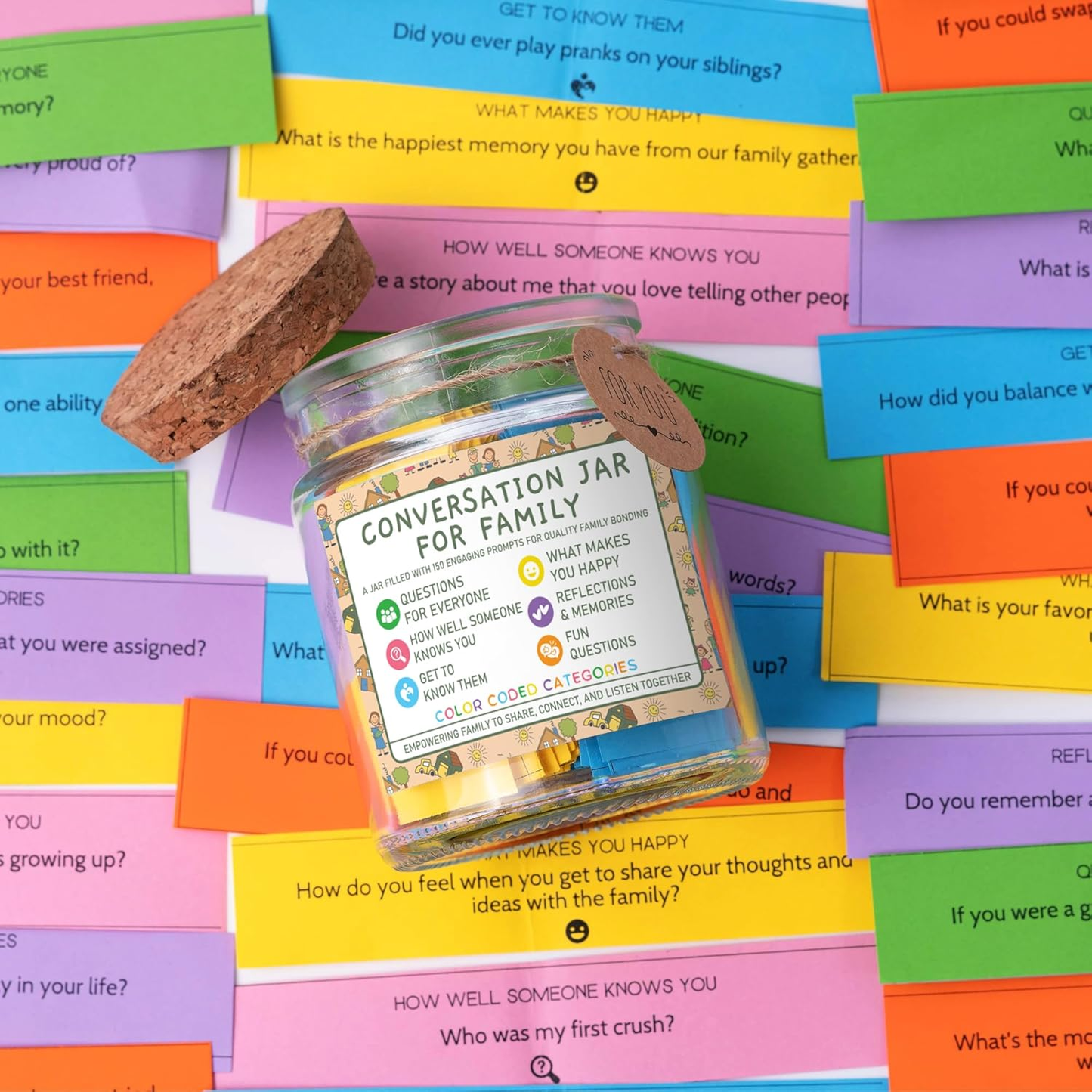 Family Conversation Cards in Jar