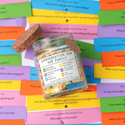 Family Conversation Cards in Jar
