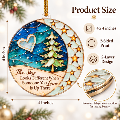 The Sky Looks Different Memorial Ornament – Cardinal Starry Night Christmas Keepsake Gift