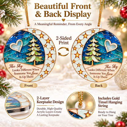 The Sky Looks Different Memorial Ornament – Cardinal Starry Night Christmas Keepsake Gift