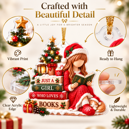 Book Lover Christmas Ornament – Just a Girl Who Loves Books