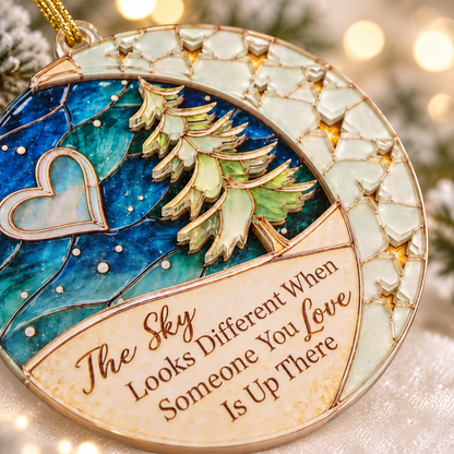 The Sky Looks Different Memorial Ornament – Cardinal Starry Night Christmas Keepsake Gift