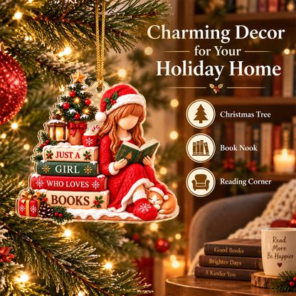 Book Lover Christmas Ornament – Just a Girl Who Loves Books