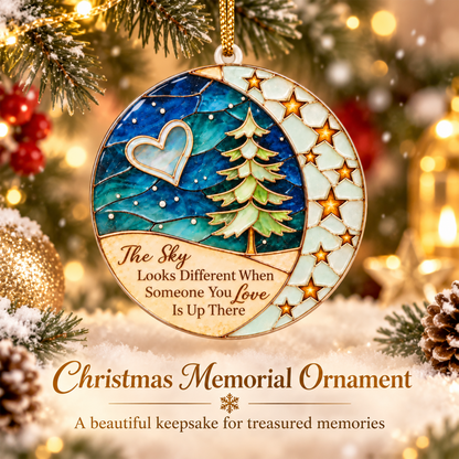 The Sky Looks Different Memorial Ornament – Cardinal Starry Night Christmas Keepsake Gift