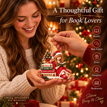 Book Lover Christmas Ornament – Just a Girl Who Loves Books
