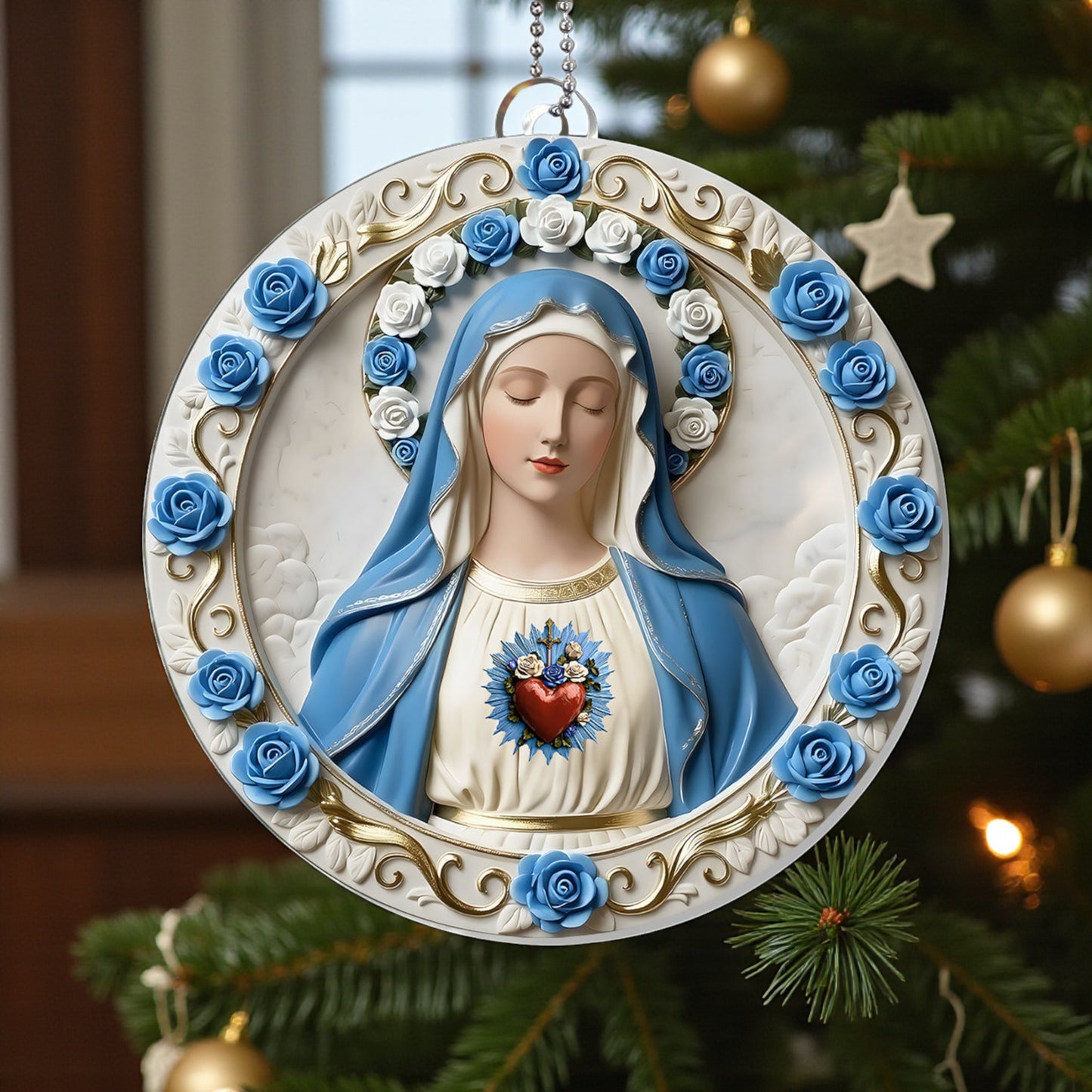 Heart of Mary Ornament