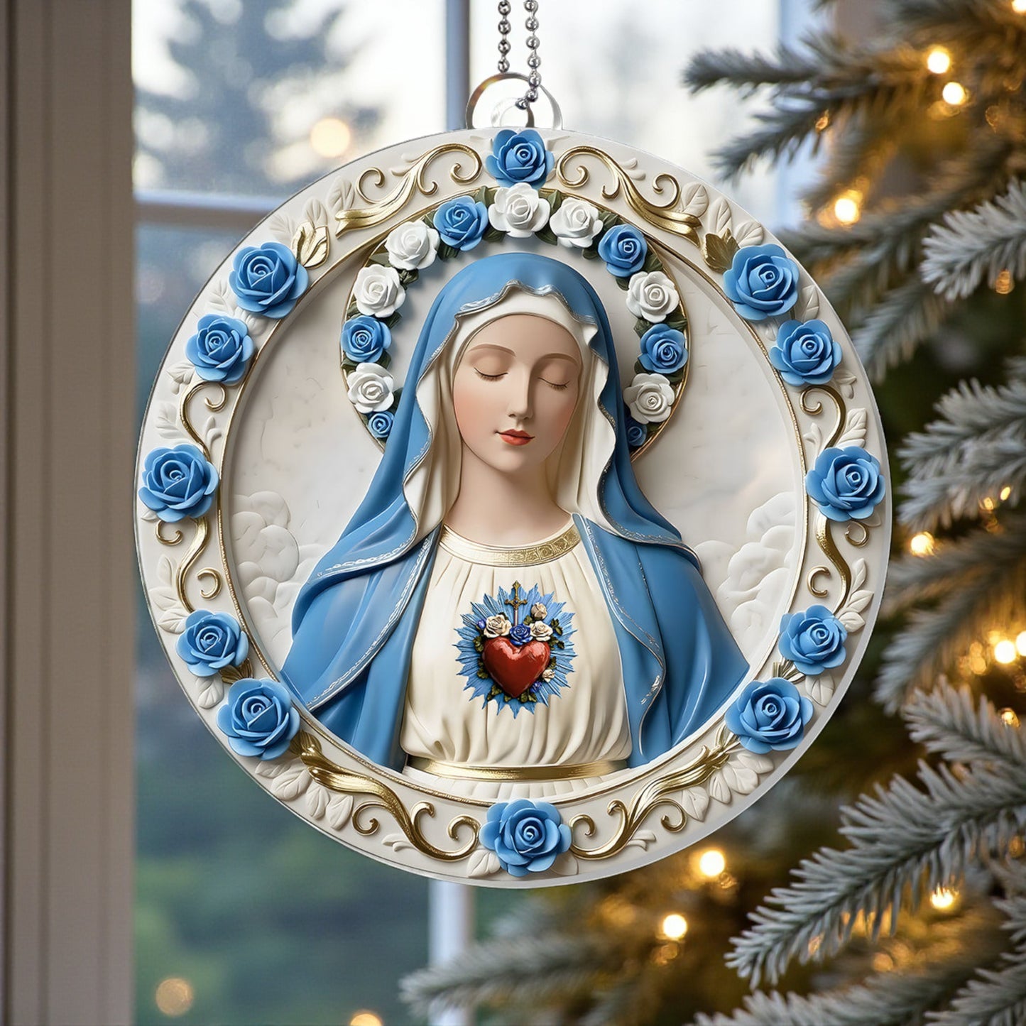 Heart of Mary Ornament
