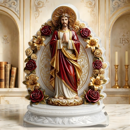 Jesus Blessing Statue - Acrylic Plaque