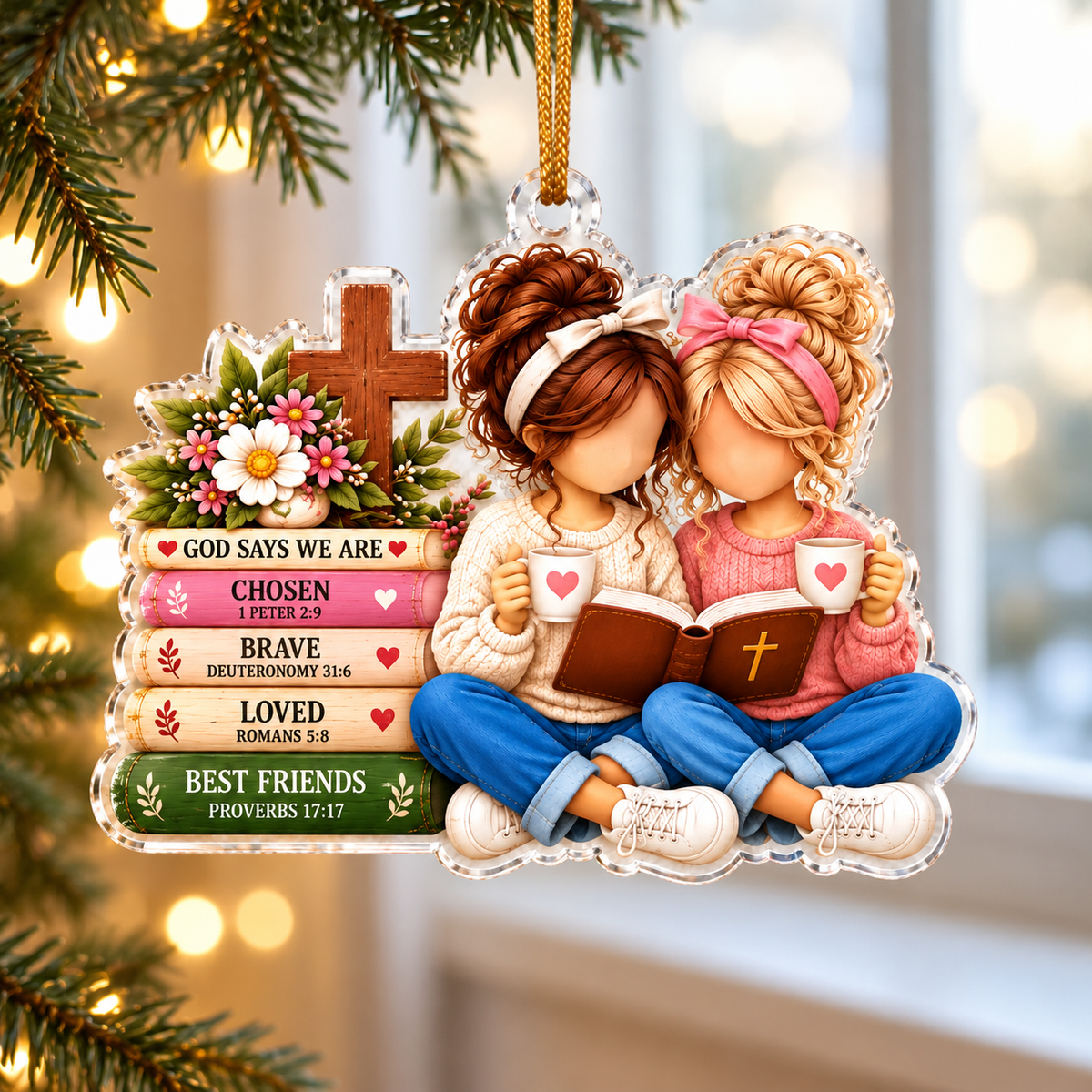 God Says We Are Best Friends Ornament – Christian Friendship Christmas Gift