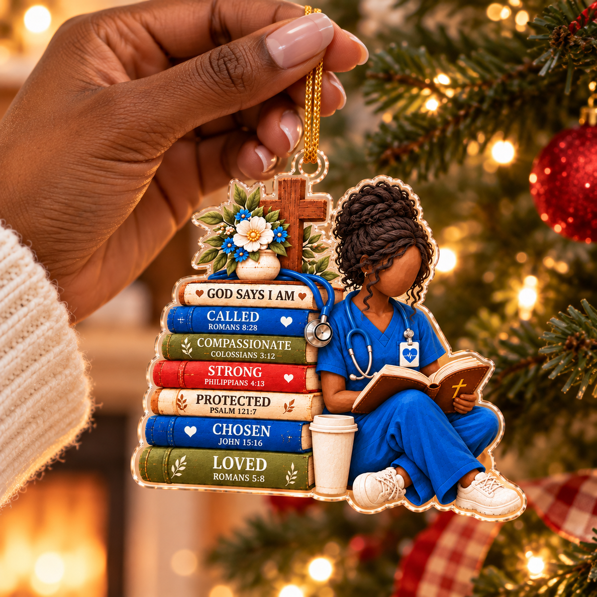 God Says I Am Nurse Ornament – Christian Faith Christmas Gift for Nurses