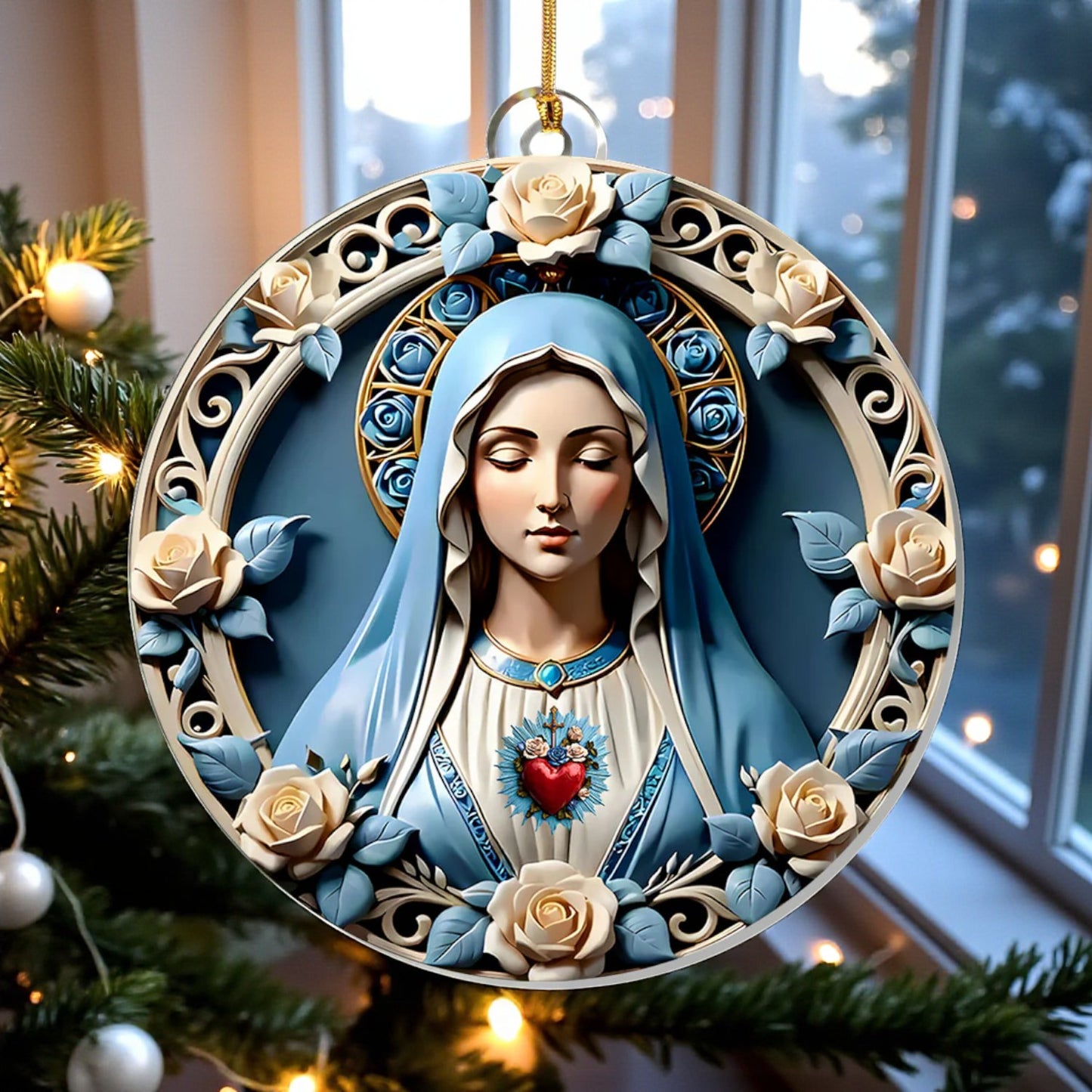 Sacred Heart of Mary Ornament