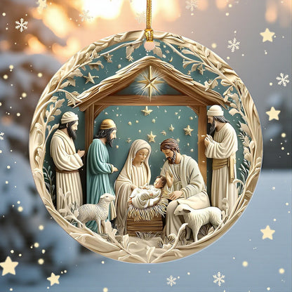 Silent Night Holy Scene Ornament