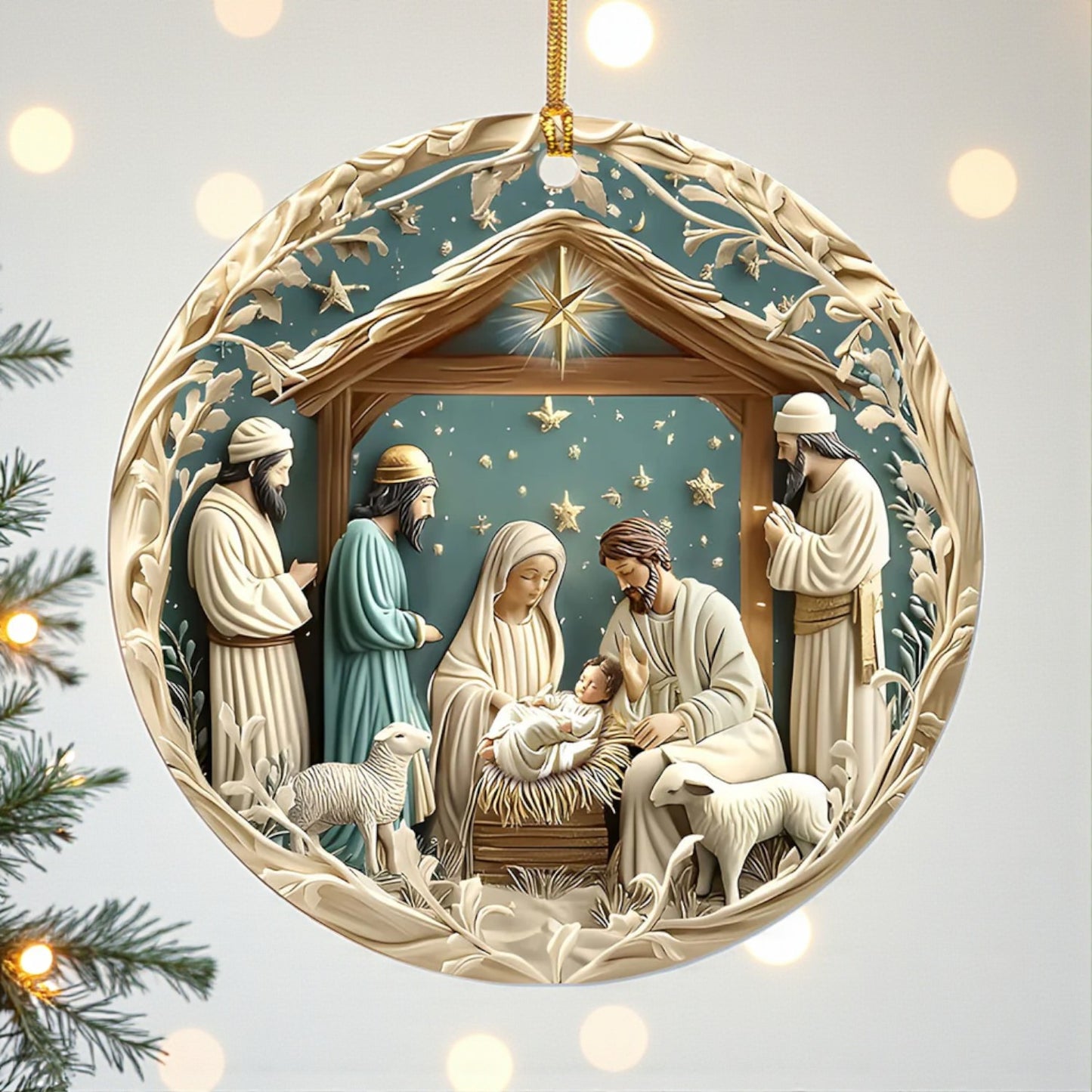 Silent Night Holy Scene Ornament